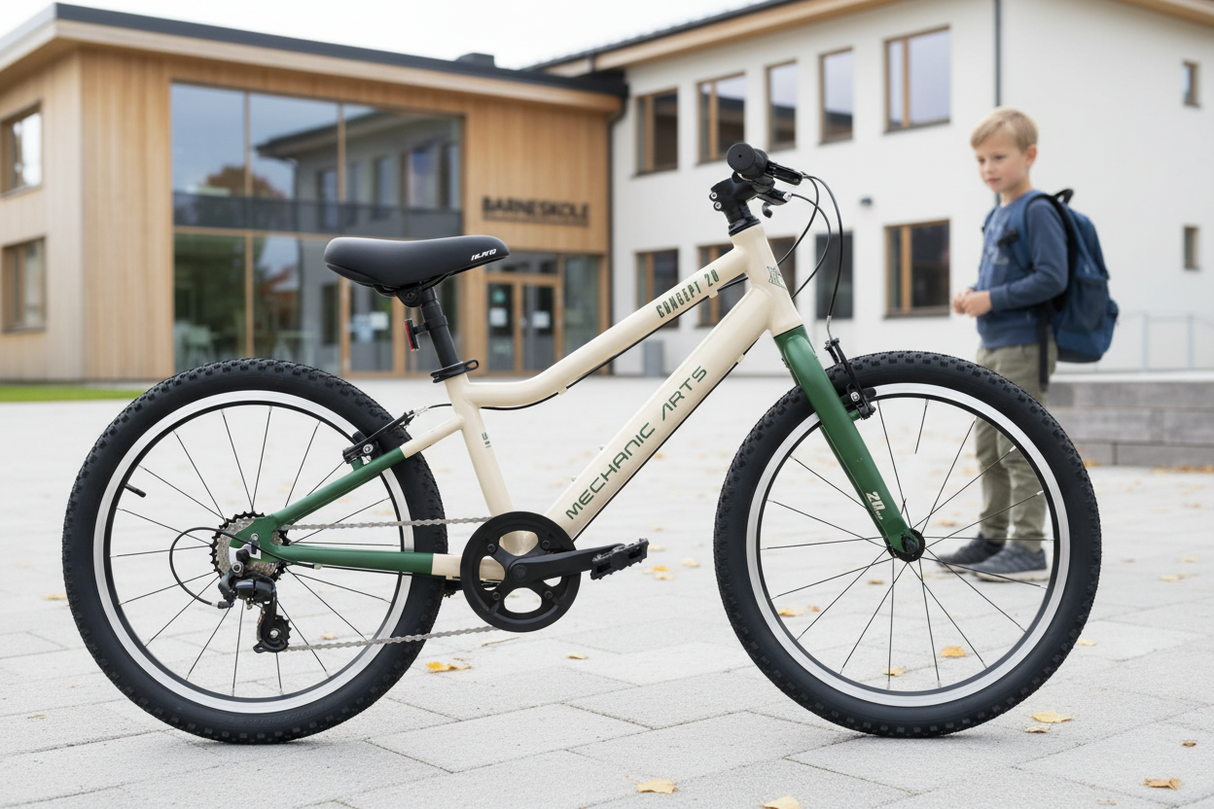 Mechanic Arts Raskr barnesykkel 20 tommer – hardtail terrengsykkel for barn med Compass Ranger-dekk