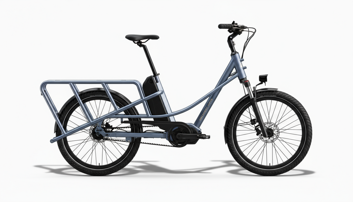 Elsykkel Mechanic Arts Triberide longtail detaljert - beltedrift og bagasjebrett