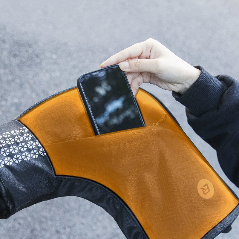 Rockbros styremuffer i bruk - varme hender uten tykke hansker på vintersykling