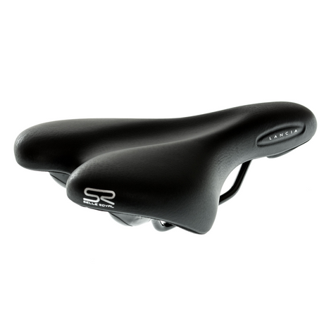 Selle royale Lancia sete til elsykkel sort sett i fra siden