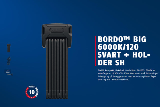 Abus BORDO BIG 6000K foldelås 120cm med holder