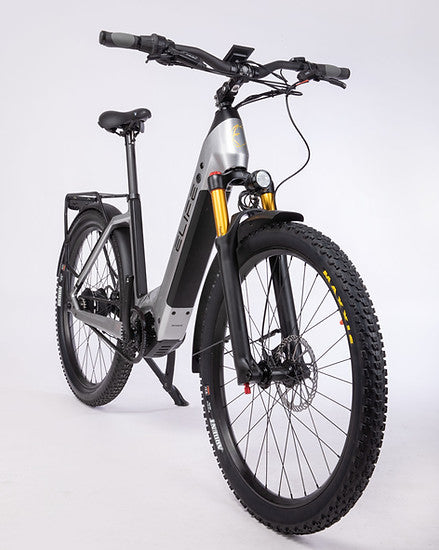 Elife Gazelle III grå elsykkel sidevisning"