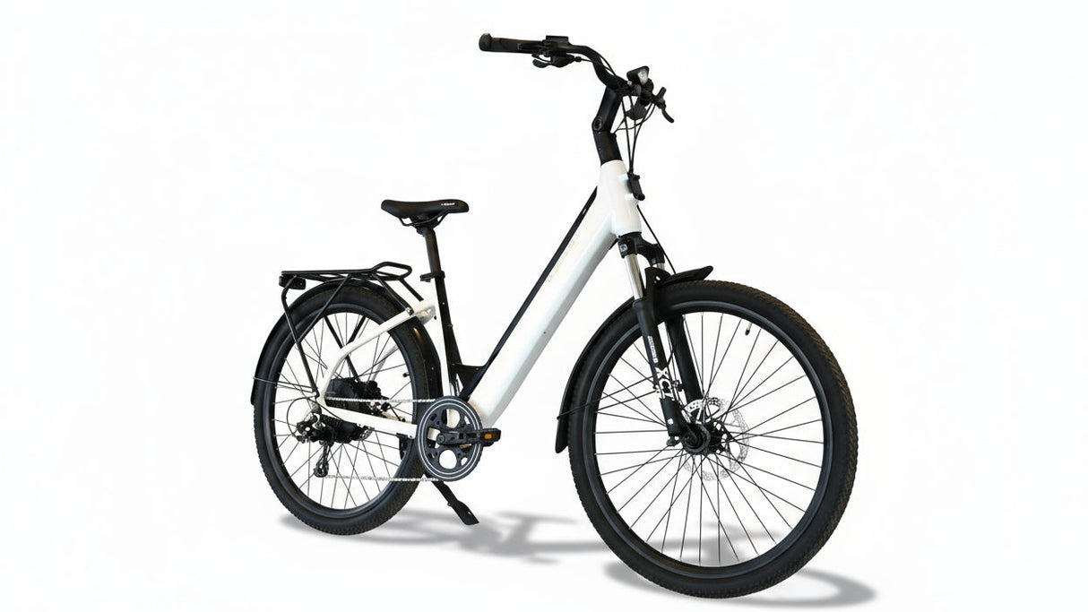 Mechanic Arts Tokyo elsykkel i hvit farge - rimelig elektrisk bysykkel med sterk motor