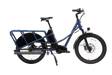 Mechanic Arts Haulr elsykkel med Gates beltedrift og fotbrett for passasjer – elektrisk longtail-sykkel i moderne bydesign
