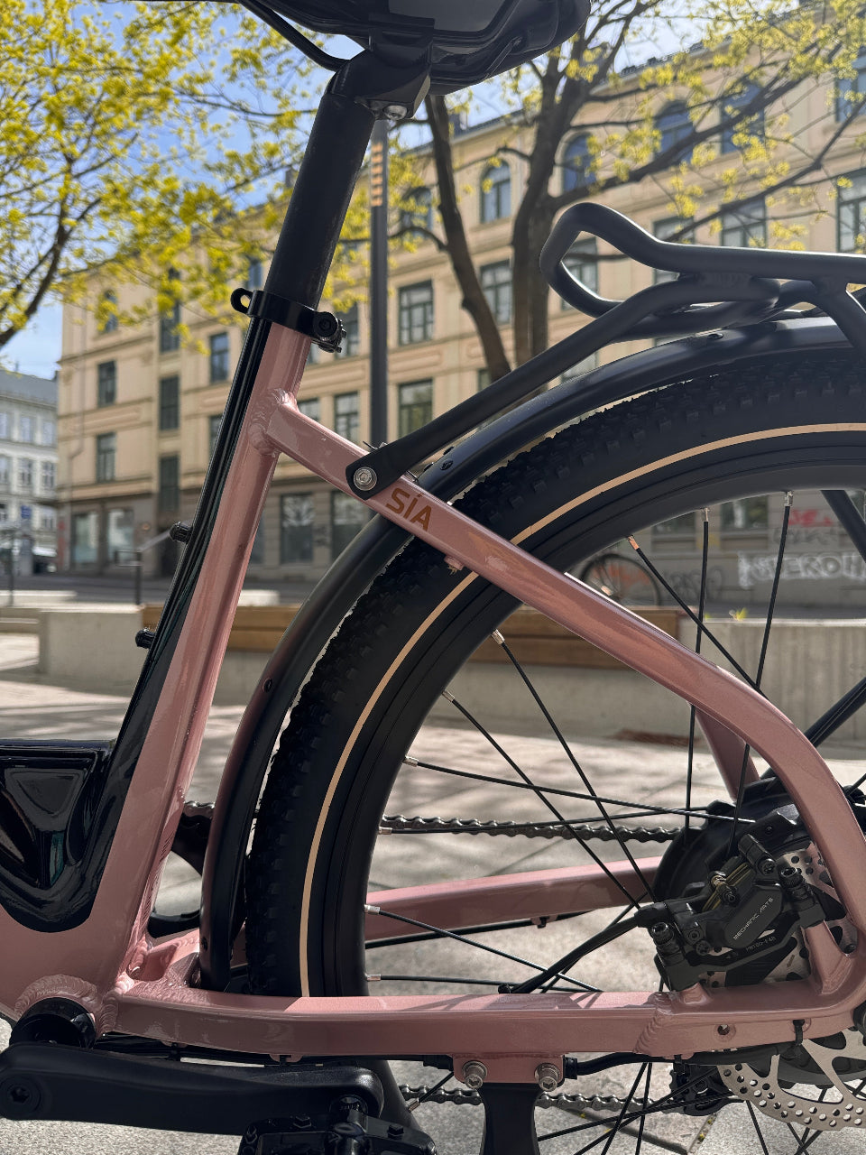 Mechanic Arts Sía elsykkel rosegull baktriangel på Grünerløkka