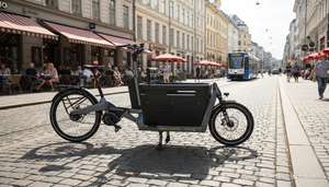 Elsykkel Mechanic Arts Tribewagon i bruk i Oslo - lastesykkel for familier