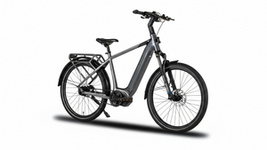 Mechanic Arts Rida elsykkel i titan farge - elektrisk sykkel for by og pendling, god rekkevidde og sterk motor på 115Nm