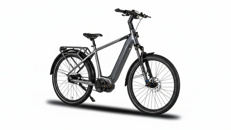 Mechanic Arts Rida elsykkel i titan farge - elektrisk sykkel for by og pendling, god rekkevidde og sterk motor på 115Nm